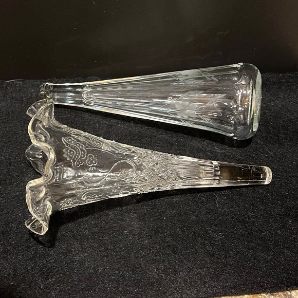 Vintage Automobile Limousine Glass Bud Vases Set of 2 - Picture 6 of 15